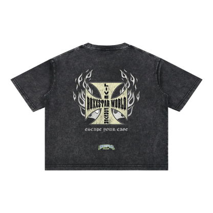 ROXXSTAR LIME GREEN FLAMES T-Shirt
