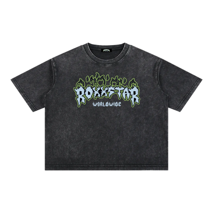 ROXXSTAR LIME GREEN FLAMES T-Shirt