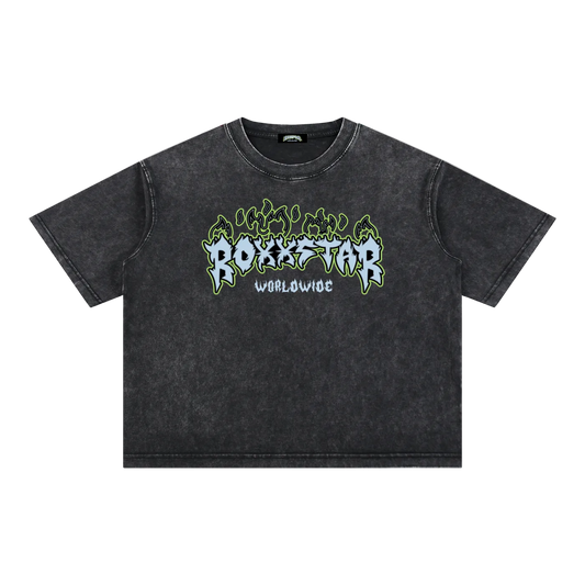 ROXXSTAR LIME GREEN FLAMES T-Shirt